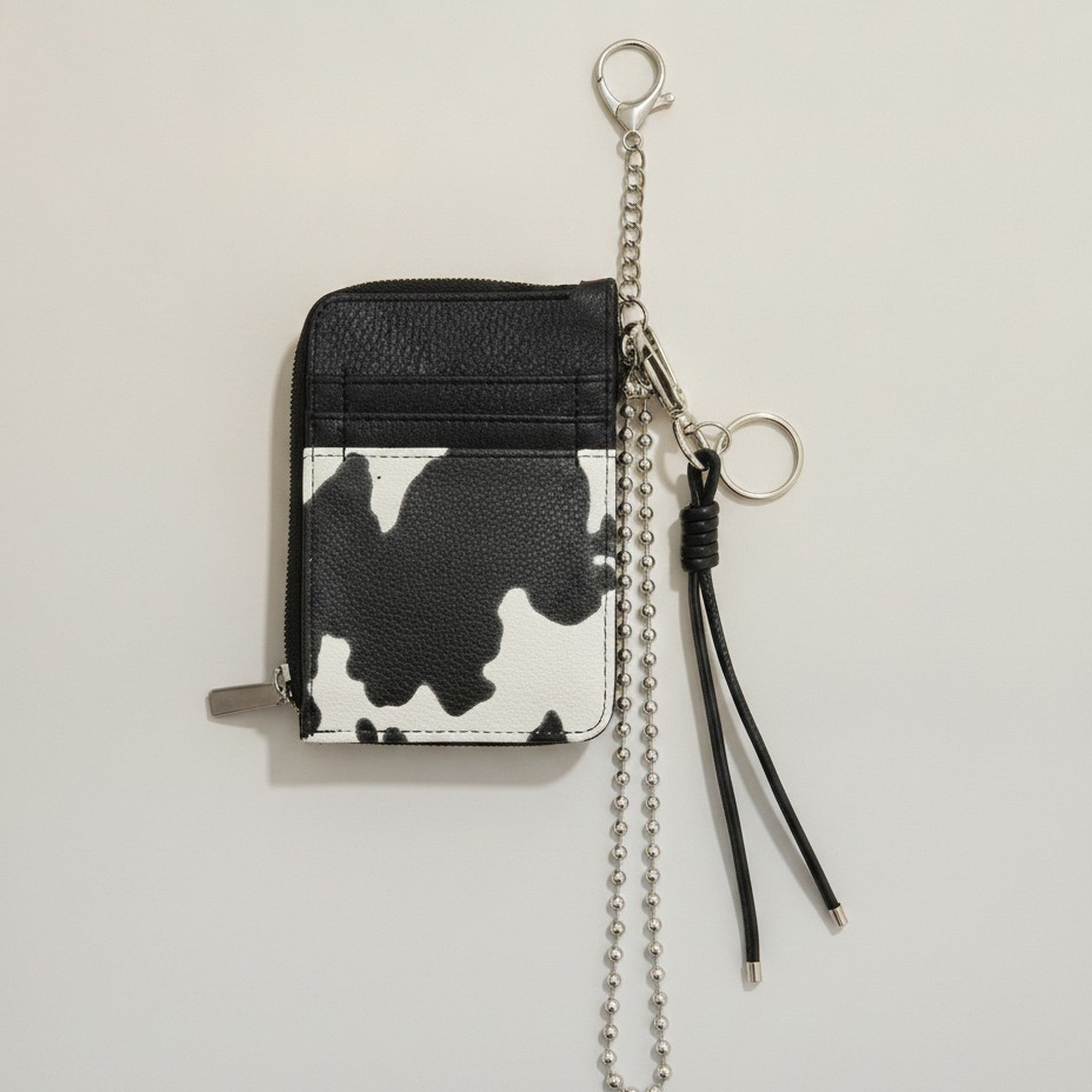Cow Print Wallet with Chain Keychain – bags & wallets (view 1)