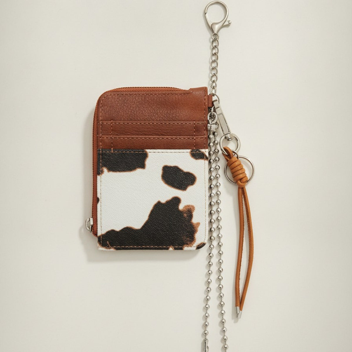 Cow Print Wallet with Chain Keychain – bags & wallets (view 2)