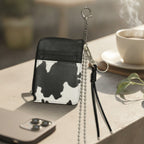 Cow Print Wallet with Chain Keychain – bags & wallets (view 3)
