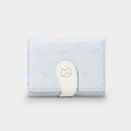 Kitten Embroidered Cream Wallet With Closure Strap