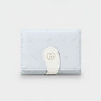 Kitten Embroidered Cream Wallet With Closure Strap