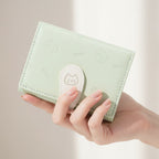 Pastel Green Cat Charm Trifold Wallet