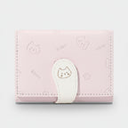Cute Kitten Embroidered Pink Tri-Fold Wallet
