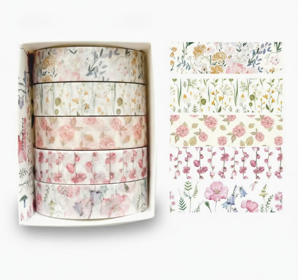 Floral Washi Tape Set - Botanical Design - SKU-1