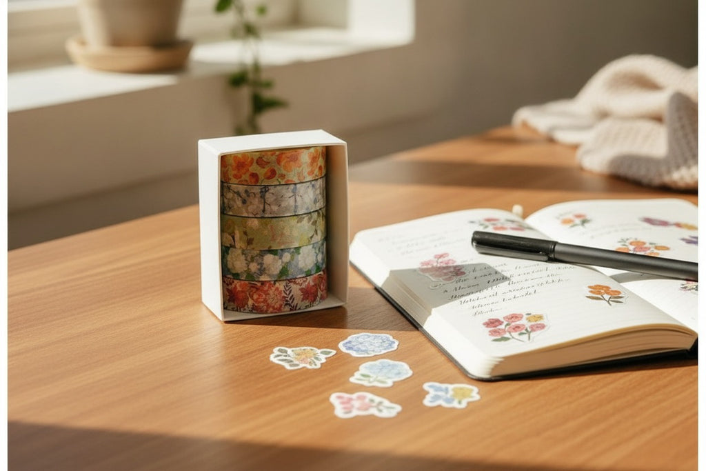 Floral Washi Tape Set - Botanical Design - SKU-2 – stationery (view 2)