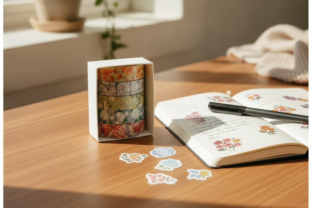 Floral Washi Tape Set - Botanical Design - SKU-2