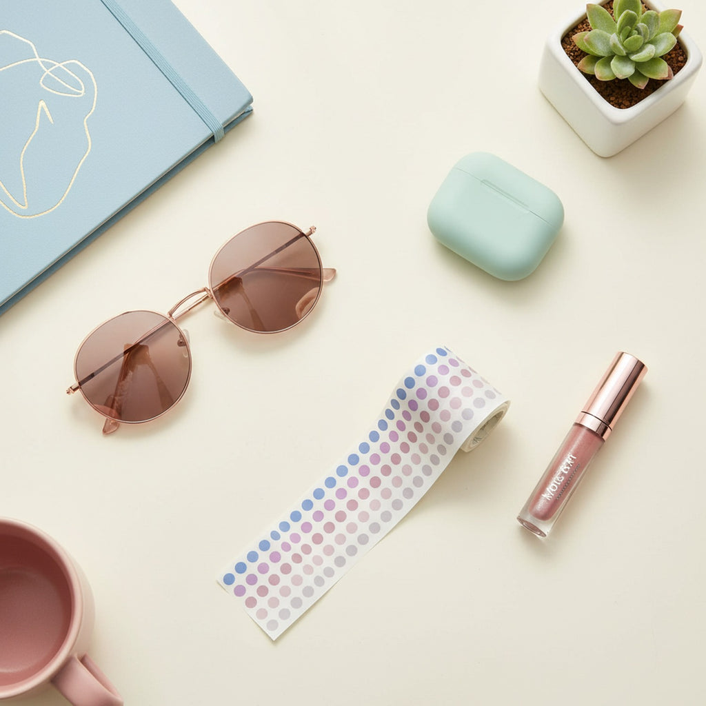 Ombre Color Gradient Dot Sticker Roll – stationery (view 2)
