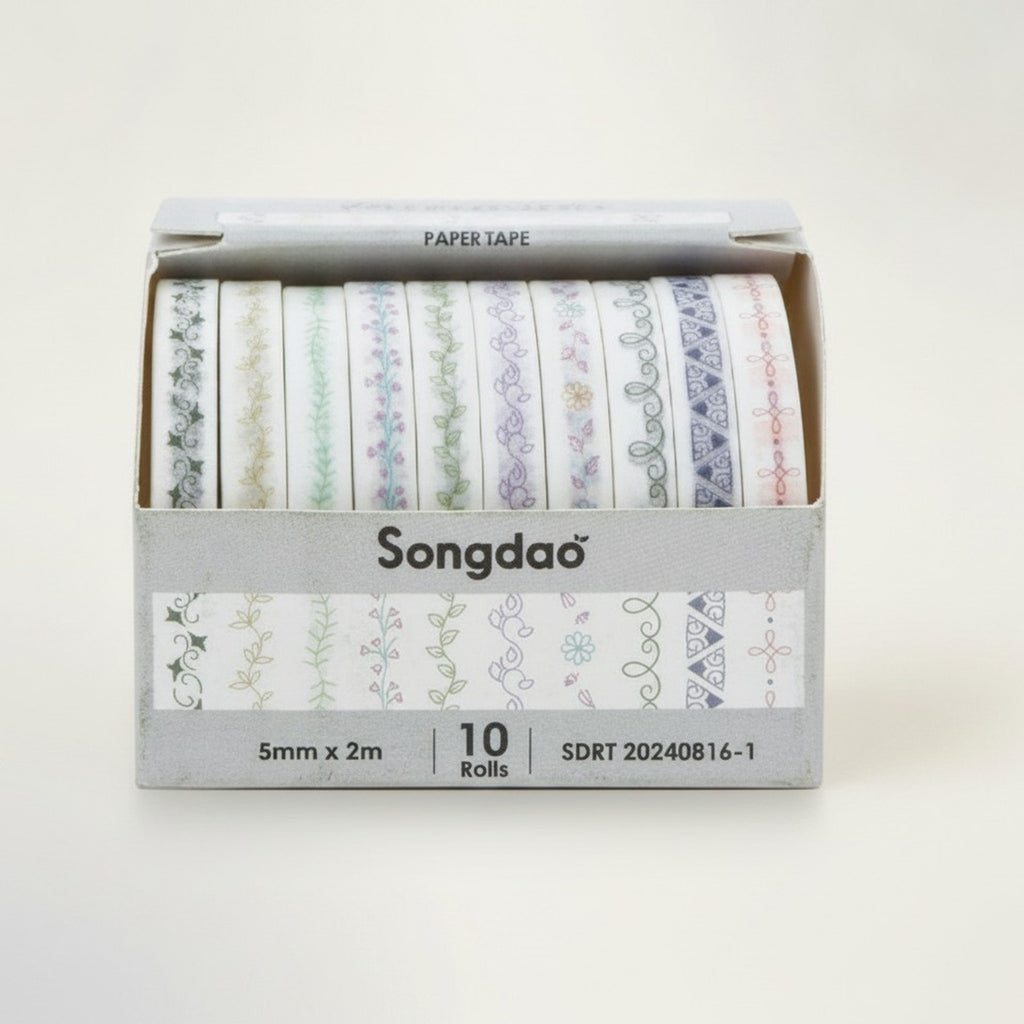 Assorted Decorative Paper Tape 10 Rolls – stationery (view 1)