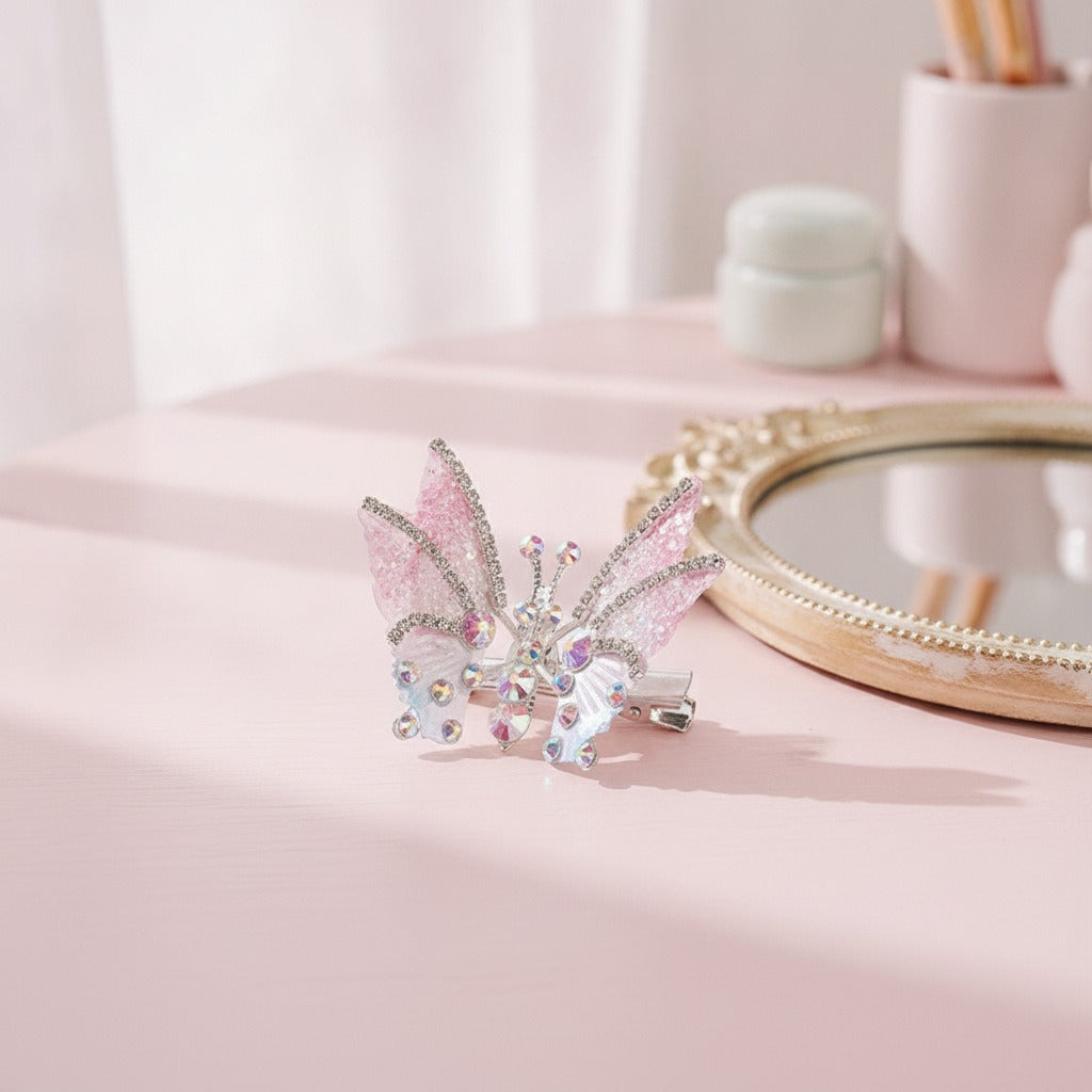 Sparkle Butterfly Hair Claw - Pink & Blue
