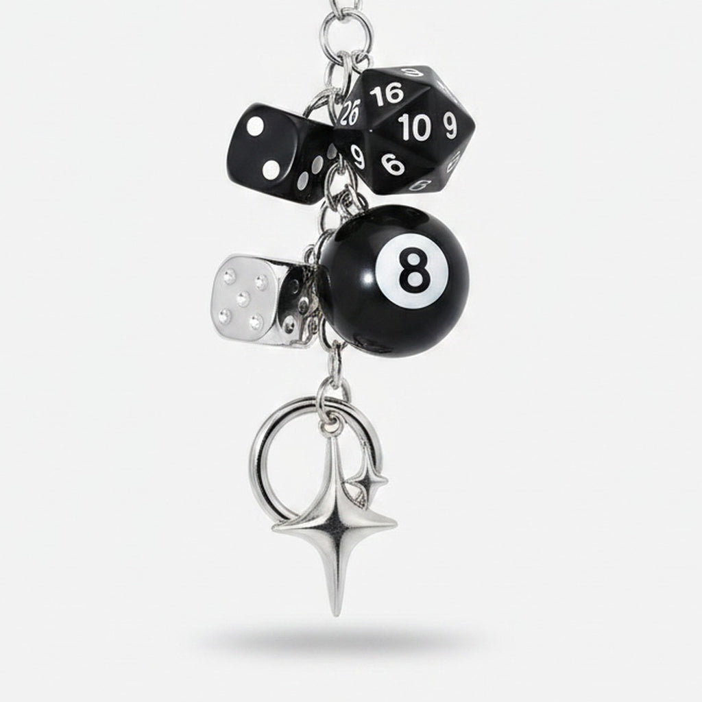 Acrylic Keyring With Lucky Charms - Black & Silver Lucky – novelty & toys (view 1)