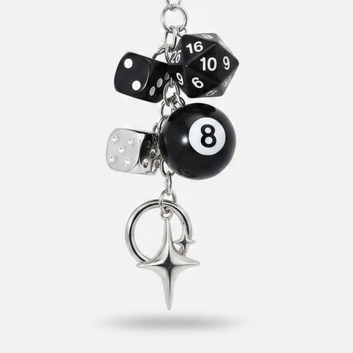 Acrylic Keyring With Lucky Charms - Black & Silver Lucky – novelty & toys (view 1)