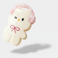 Cream Plush Ear Claw Clip With Bow – hair accessories (view 1)