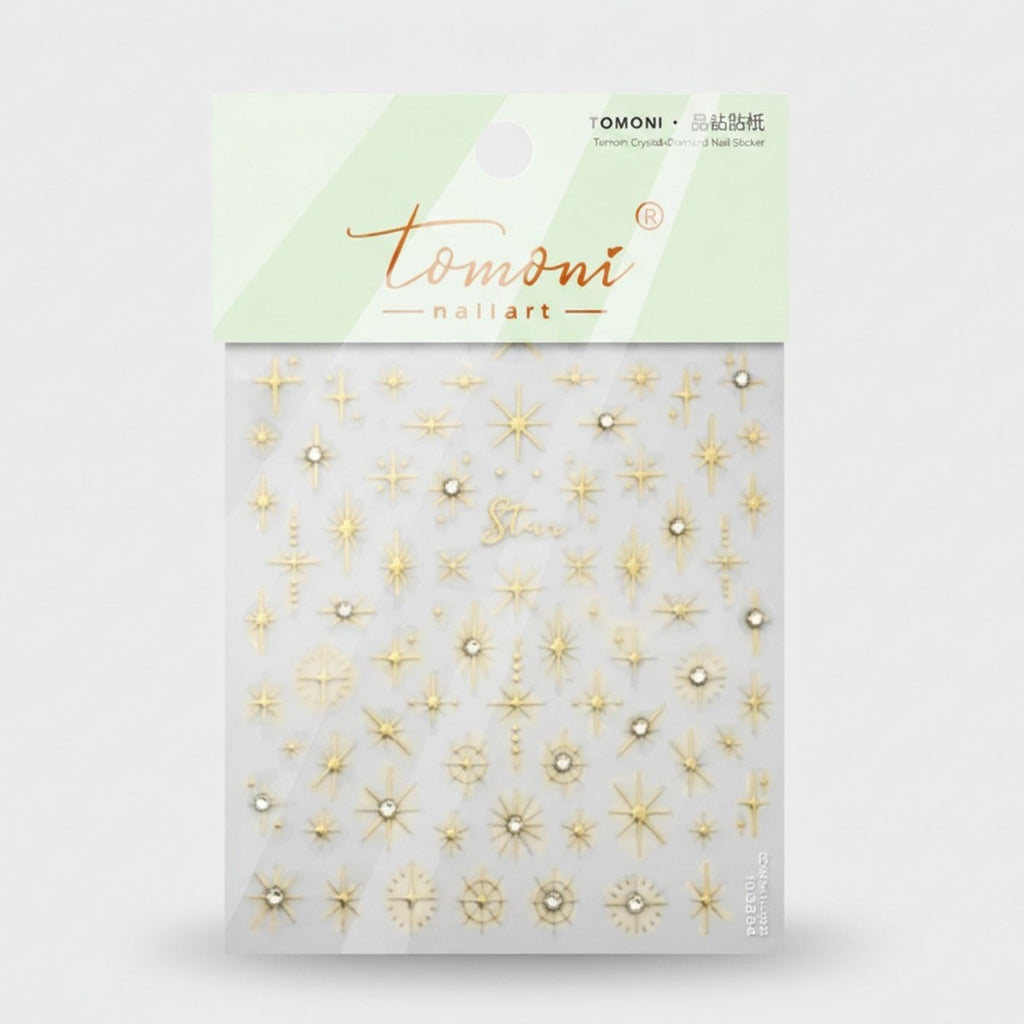 Gold Star Crystal Nail Sticker Set – Korean nail care (view 1)