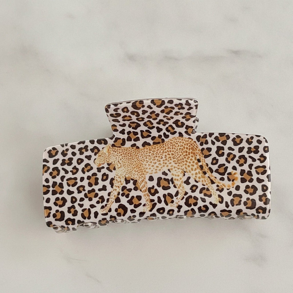 Leopard Print Hair Claw Clips Set – hair accessories (view 1)
