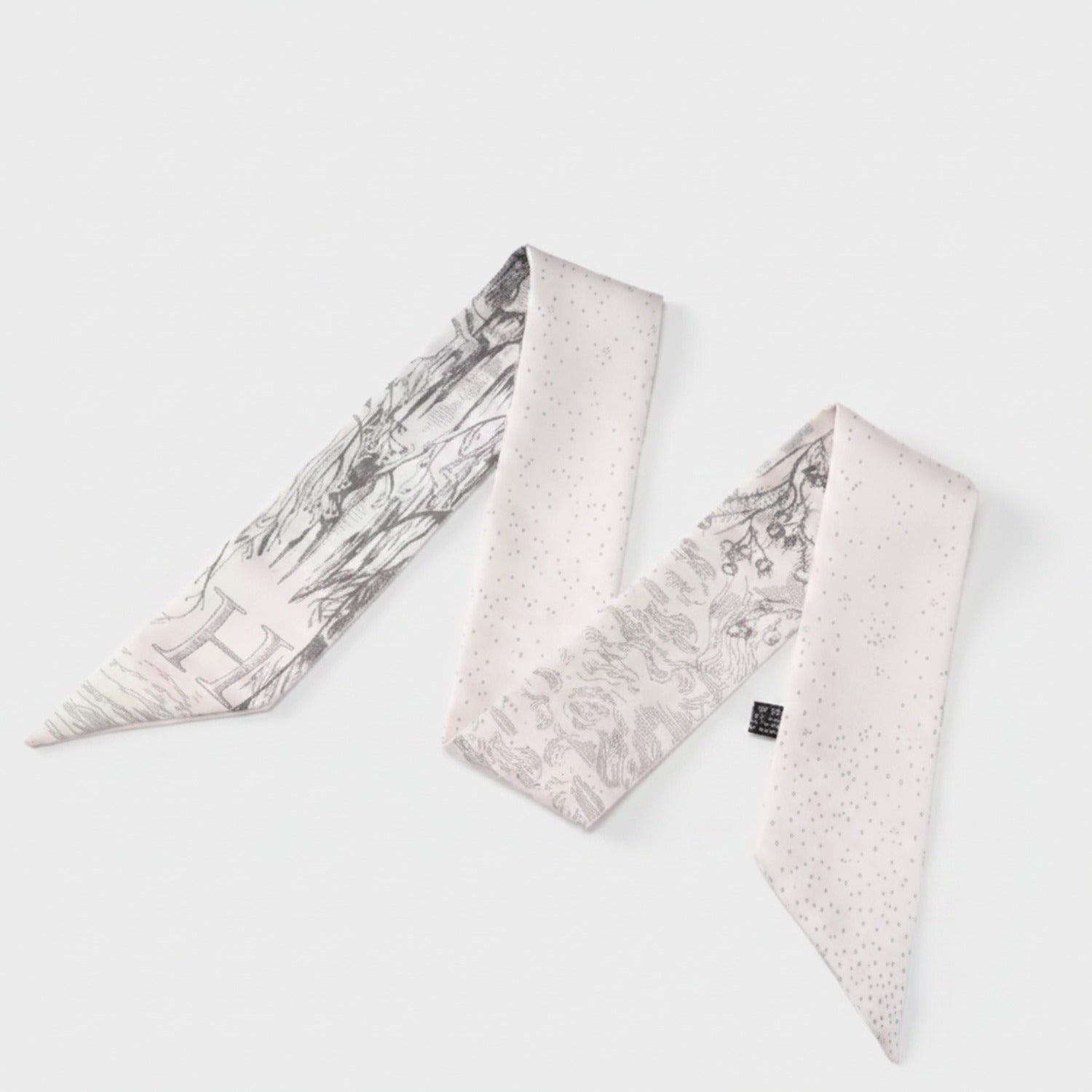 Botanical Sketch Skinny Scarf Cream Botanical