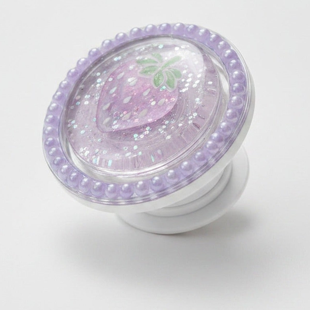 Strawberry Glitter Phone Grip - Purple
