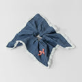 Navy Lace Scalloped Bow Hair Scrunchie – hair accessories (view 1)