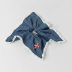 Navy Lace Scalloped Bow Hair Scrunchie – hair accessories (view 1)