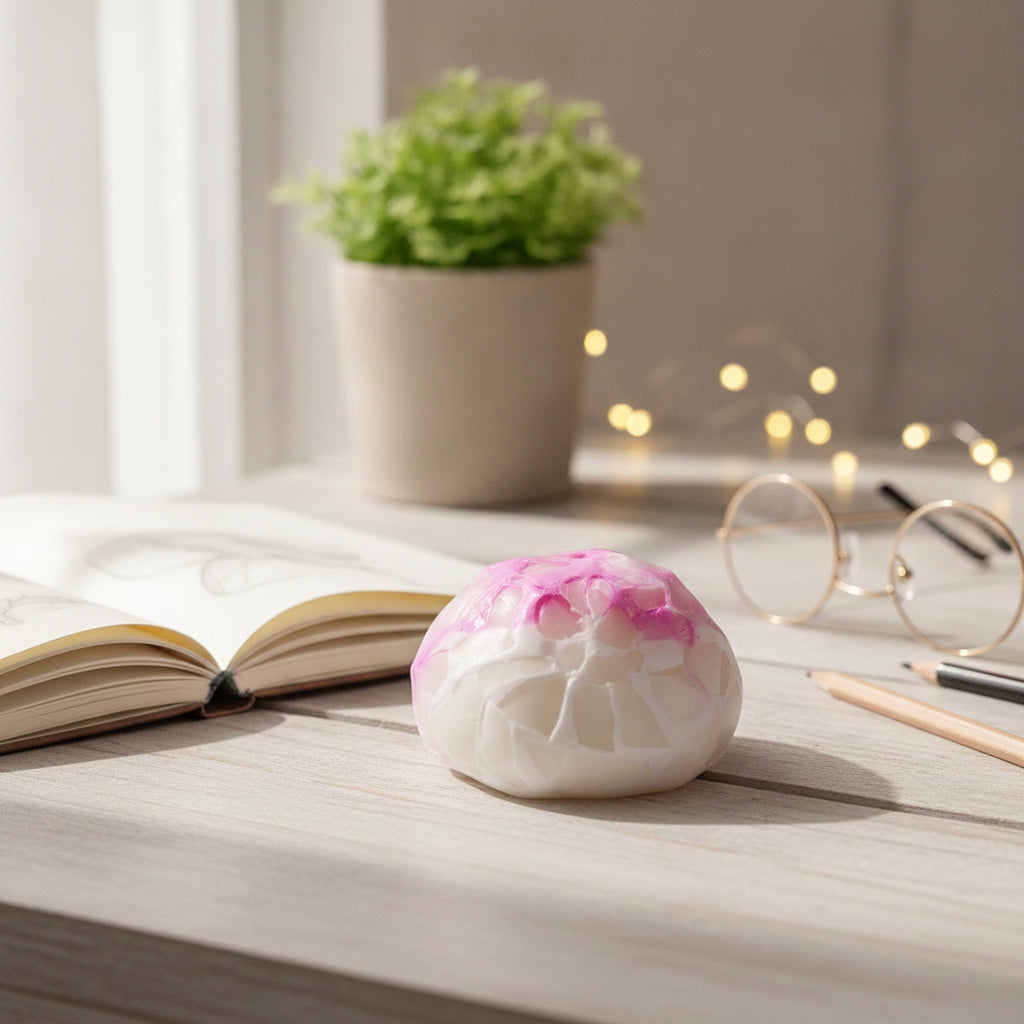 Squishy Stress Ball - Pink & White