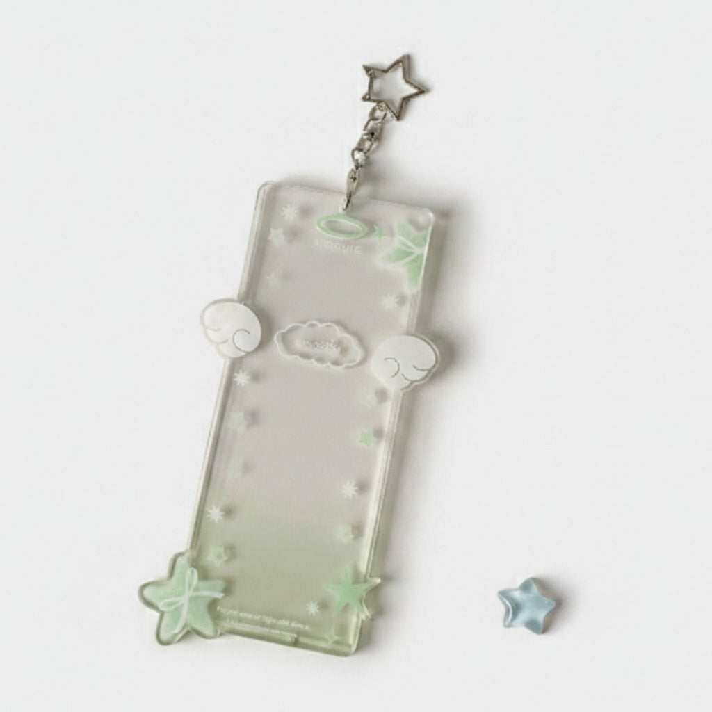 Green Angel Star Clear Keychain – novelty & toys (view 1)