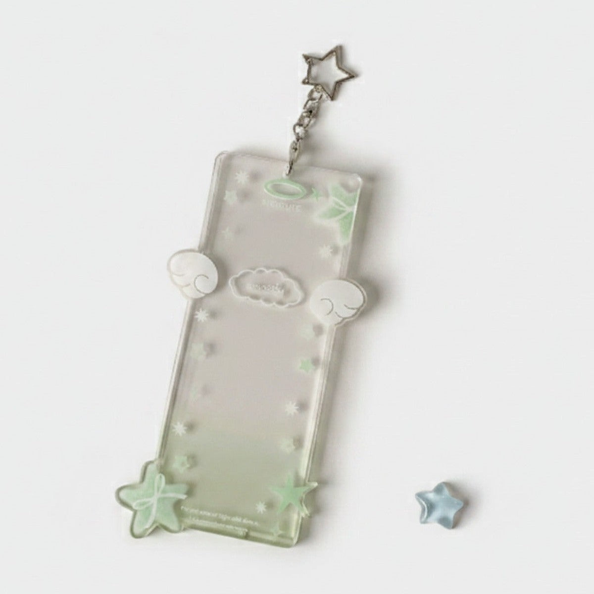 Green Angel Star Clear Keychain – novelty & toys (view 1)