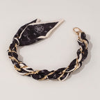 Chain Link Bracelet With Rose Charms - Black 30cm (32cm) + Clear Clip – novelty & toys (view 1)