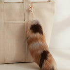 Fluffy Faux Fur Tail Keychain - Calico