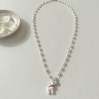 Pearl Charm Necklace - Cream Pearl