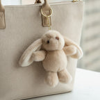 Fuzzy Bunny Keychain Charm - Cream