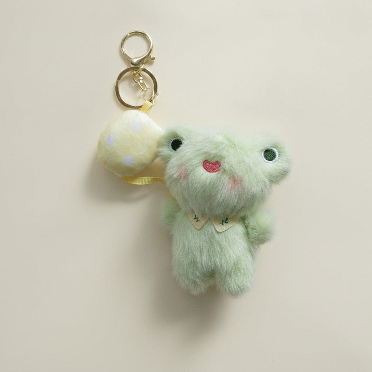 Cute Plush Frog Keychain Charm – bags & wallets (view 1)