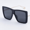 Black Oversized Square Sunglasses with Gold Arms – eyewear (view 1)