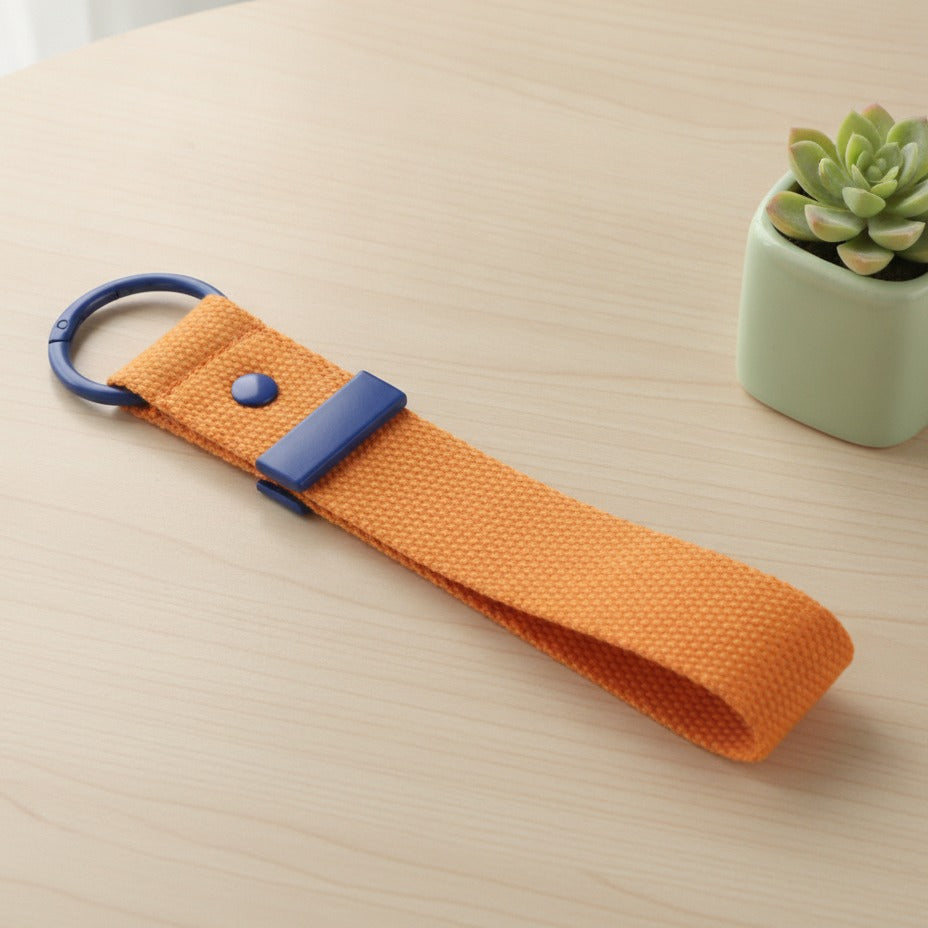 Fabric Keychain DIY Set - Orange / Royal Blue Buckle
