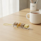 Leopard Print Nail Polish Keychain - Yellow Leopard