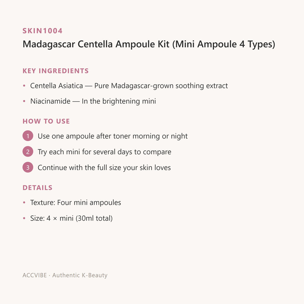 Skin1004 Madagascar Centella Ampoule Kit (Mini Ampoule 4 Types) – Korean serum/ampoule (view 2)