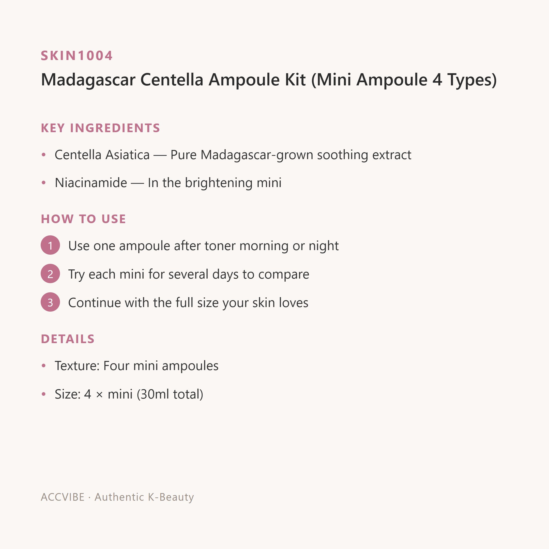 Madagascar Centella Ampoule Kit (Mini Ampoule 4 Types)