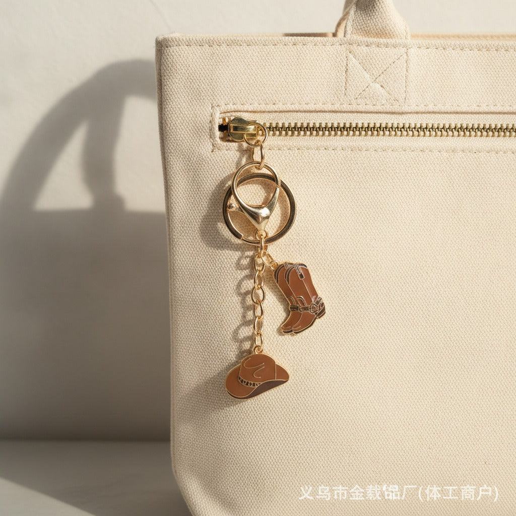 Western Charm Keychain Set - Bandana, Brown