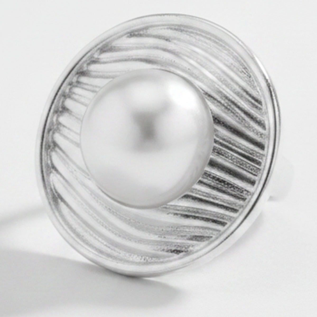 Pearl Swirl Statement Ring - Silver