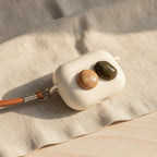 Mini Shoulder Bag AirPods Case - Cream with Blush & Olive Gems (for AirPods Pro 2)