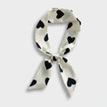 Black Heart Print Ivory Silk Neck Scarf – scarves & belts (view 1)