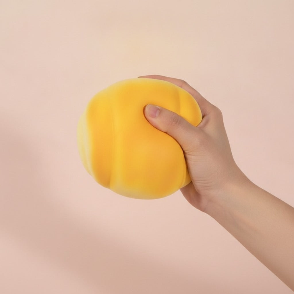 Soft Yellow Melon Pan Bread Squishy - squeeze in hand