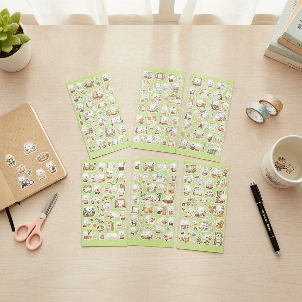 Aesthetic Word Art Sticker Sheet Set - Polar Florals