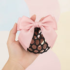 Satin Bow Hair Claw Clip - Soft Pink