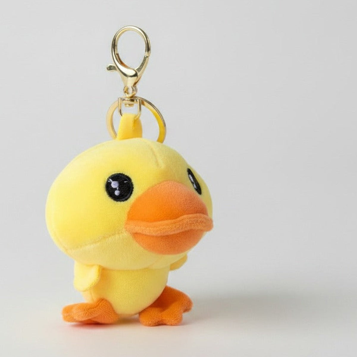 Cute Duck Plush Keychain - Yellow