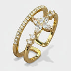 Gold Rhinestone Butterfly Ring Set – jewelry (view 1)