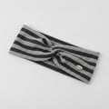 Ribbed Knit Headwrap With Bow - Deep Gray – hair accessories (view 1)