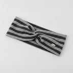 Ribbed Knit Headwrap With Bow - Deep Gray – hair accessories (view 1)