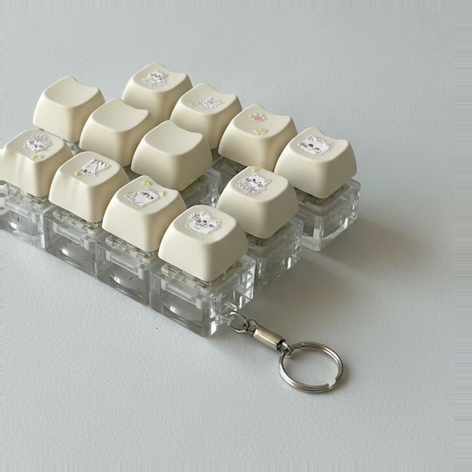 Mini Keyboard Key Charm Set - Beige