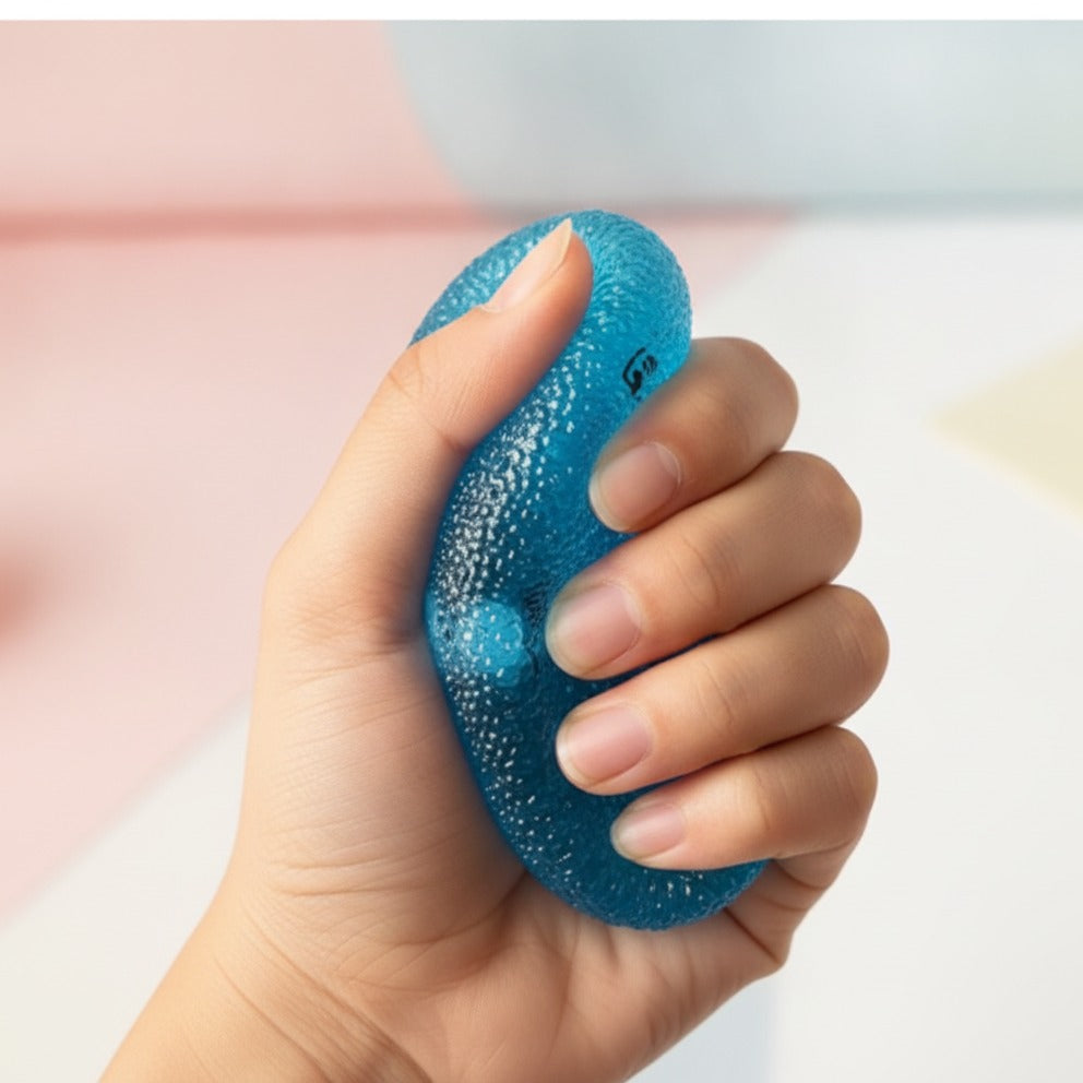 Textured Nugget Candy - Blue - squeeze in hand