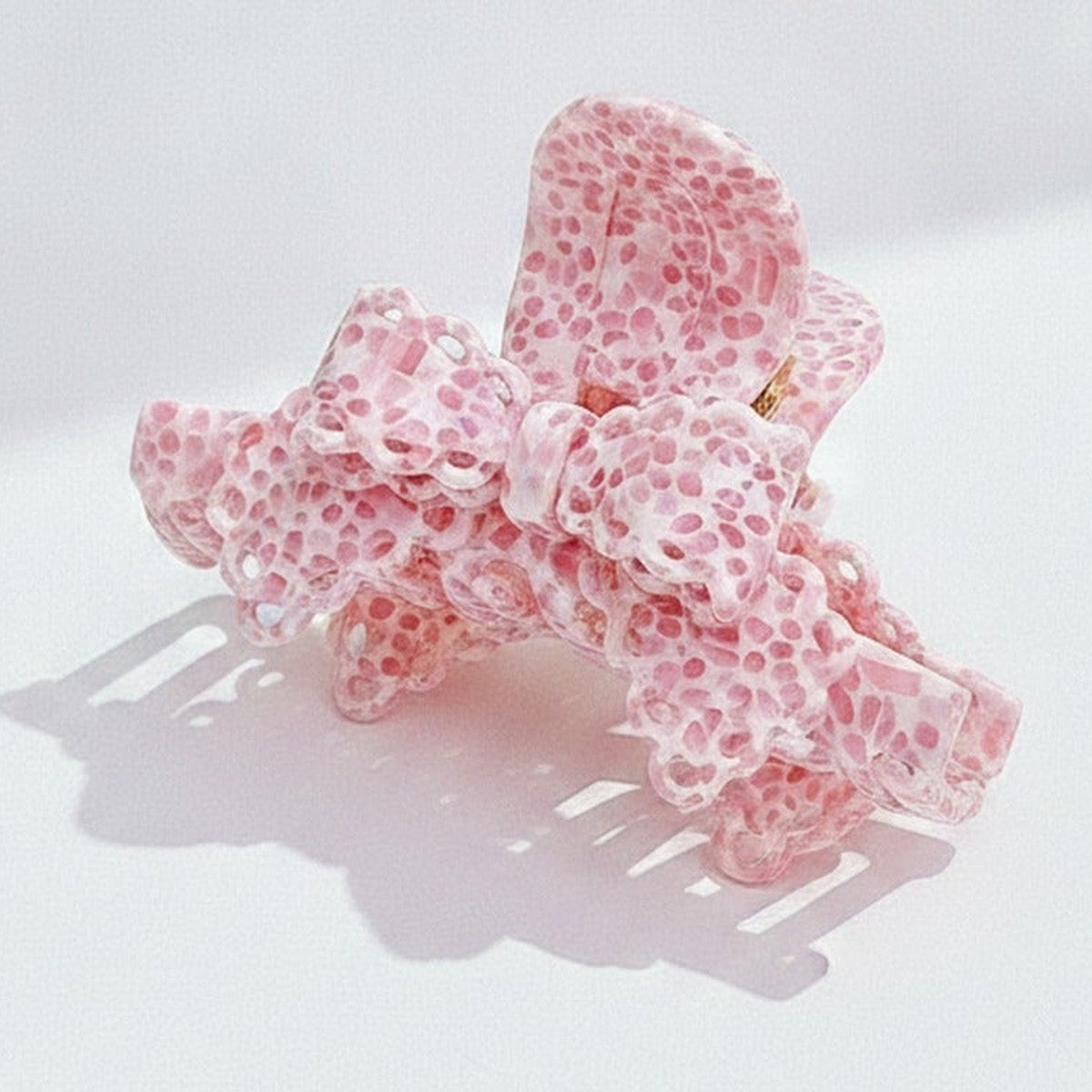 Beaded Hair Claw Clip - Pink 9.6cm – hair accessories (view 1)