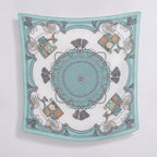 Vintage Charm Square Scarf - Sage & Cream